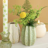Ideas 4 seasons carambola vaas ã˜8,5 x h.11 cm 2 ass creme groen keramiek