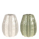 Ideas 4 seasons carambola vaas ã˜11,5 x h.15 cm 2 ass creme groen keramiek