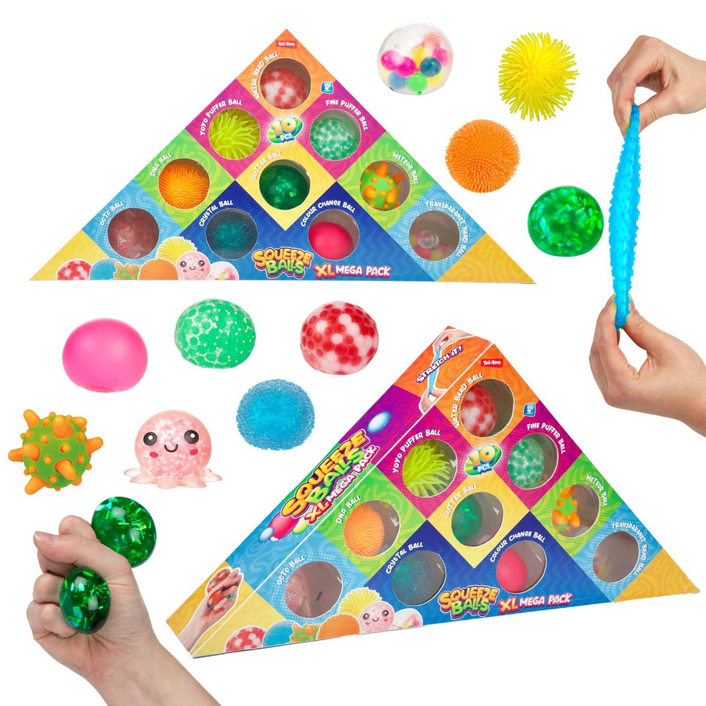 Toi-toys palline da spremere 5 cm scatola da 10 pezzi