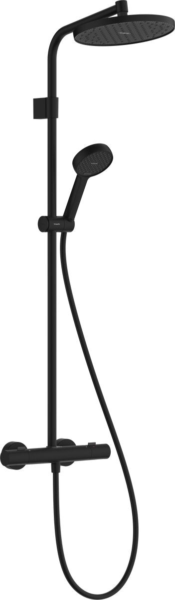 Hansgrohe activatera s - showerpipe - ecosmart water saving - termostato ecostat - dimensione 240mm - funzione 1 getto - nero opaco