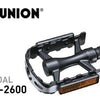 Union 2600 pedalen alu zwart 1e soort blister