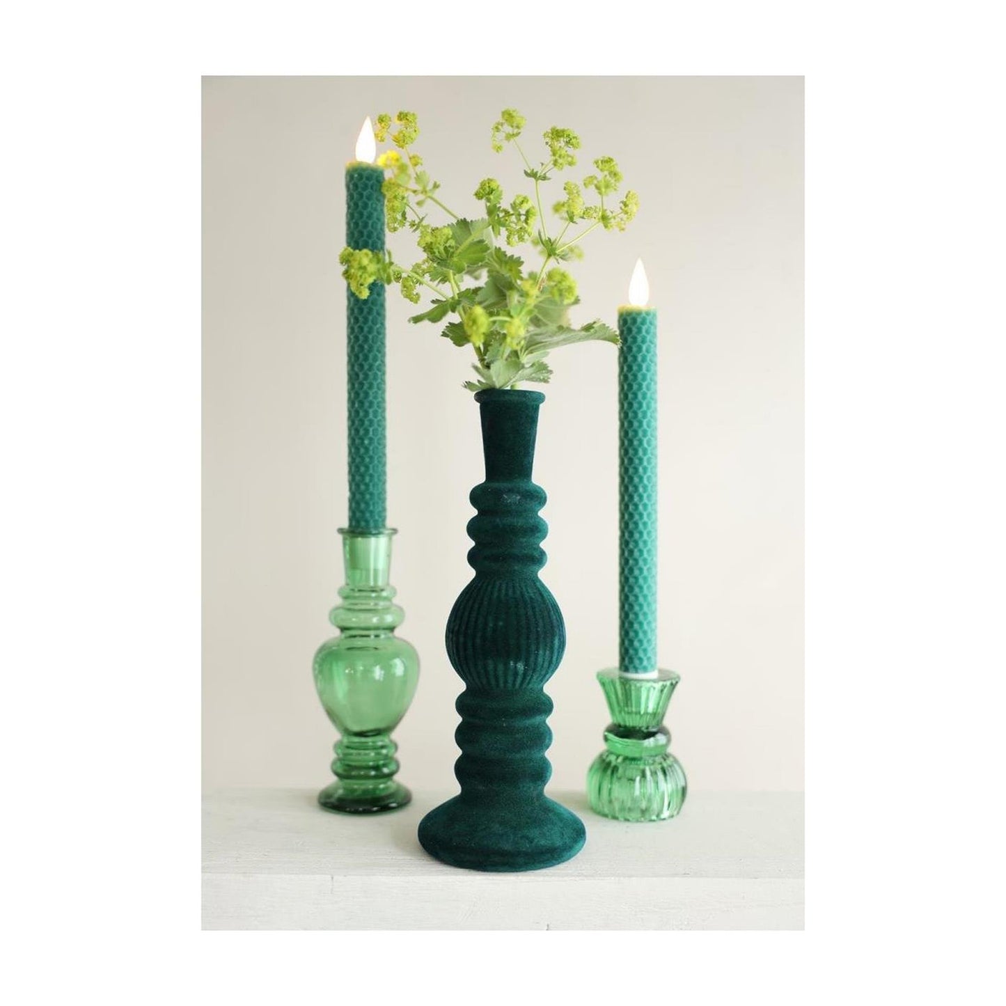 Ideas Candeliere 4 stagioni Venezia velluto floccato verde ø5cm