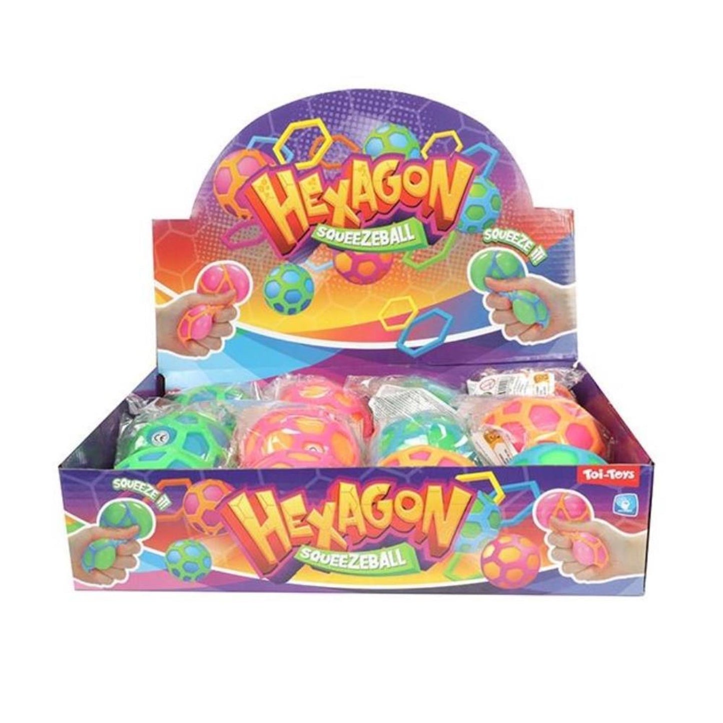Toi-toys toi juguetes bola de apretón bola de malla hexágono