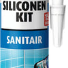 Bison siliconenkit wit koker 300 ml - waterbestendige kit, sanitaire afdichting, ongevoelig voor schimmel, kleurvast, blijvend elastisch, makkelijk te verwerken