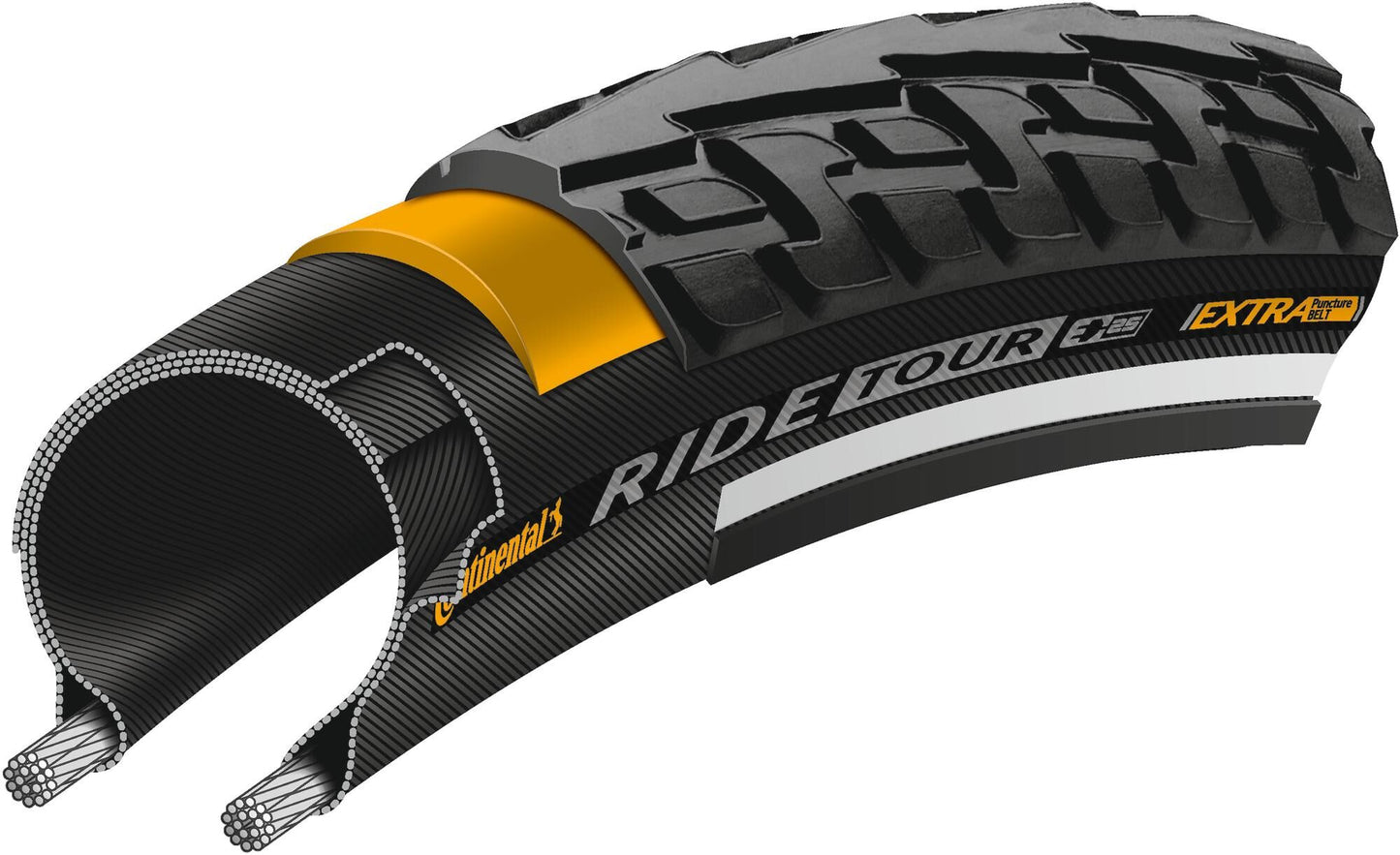Continental draadband ride tour 37-635 +r zwart