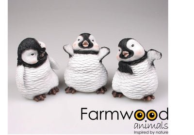 Estatua animales Farmwood pingüino 13x22x20cm