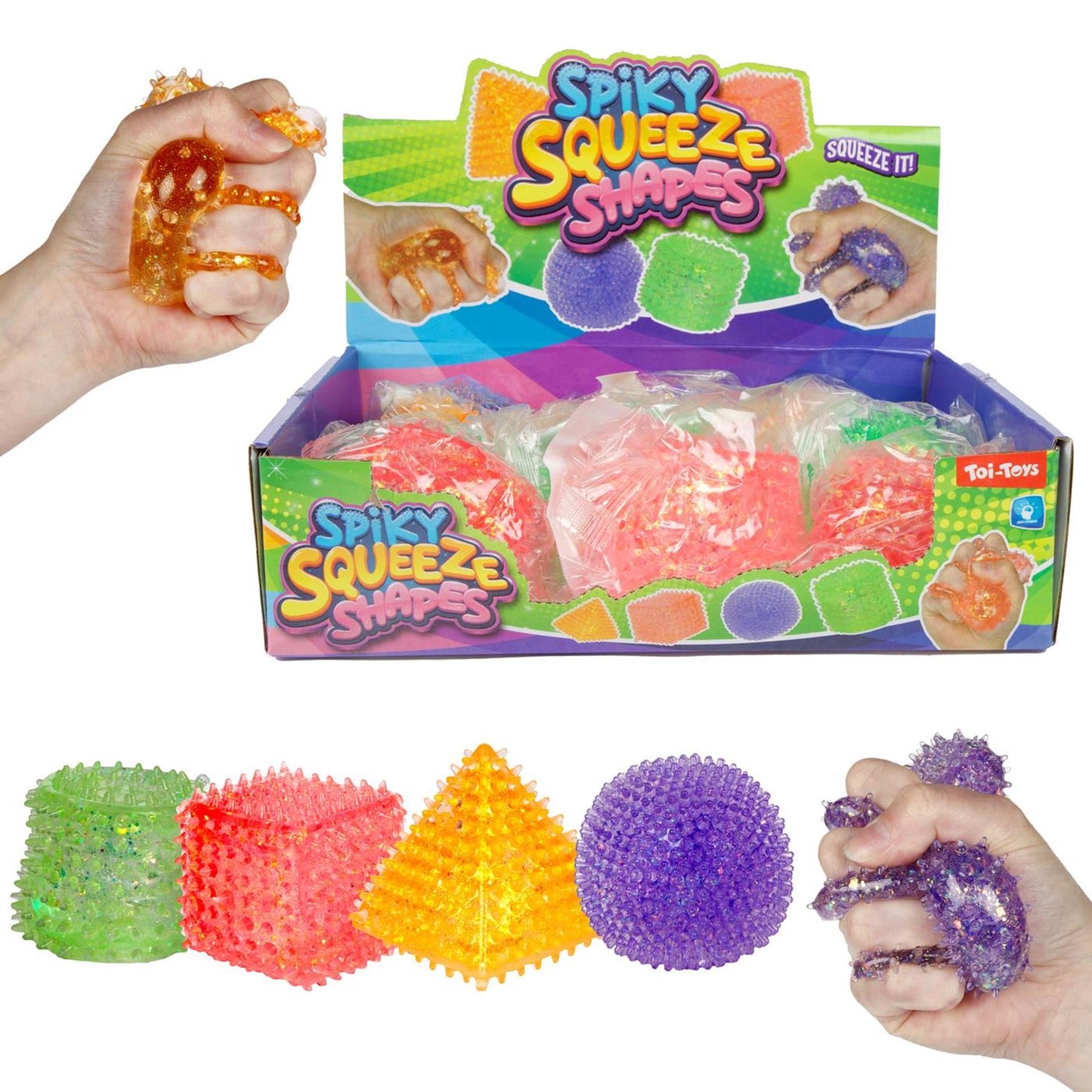 Toi-toys divertente textuurknijpbal geometric, 5 cm