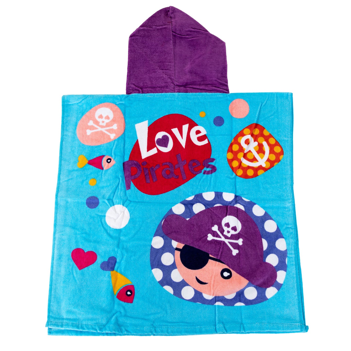 Asciugamano per autorità per bambini poncho piraatjes, 60x120cm