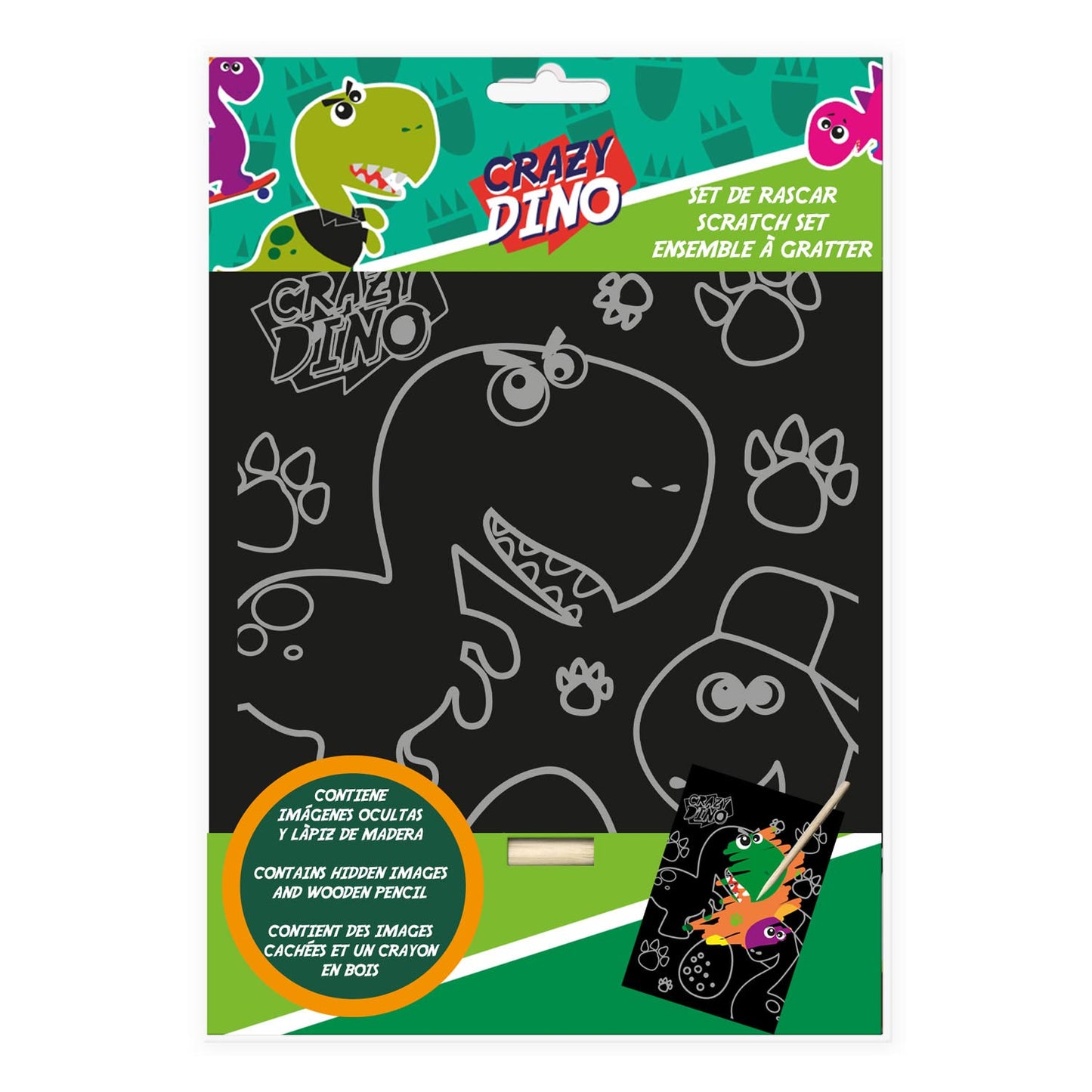 Scratch art pazzo dino