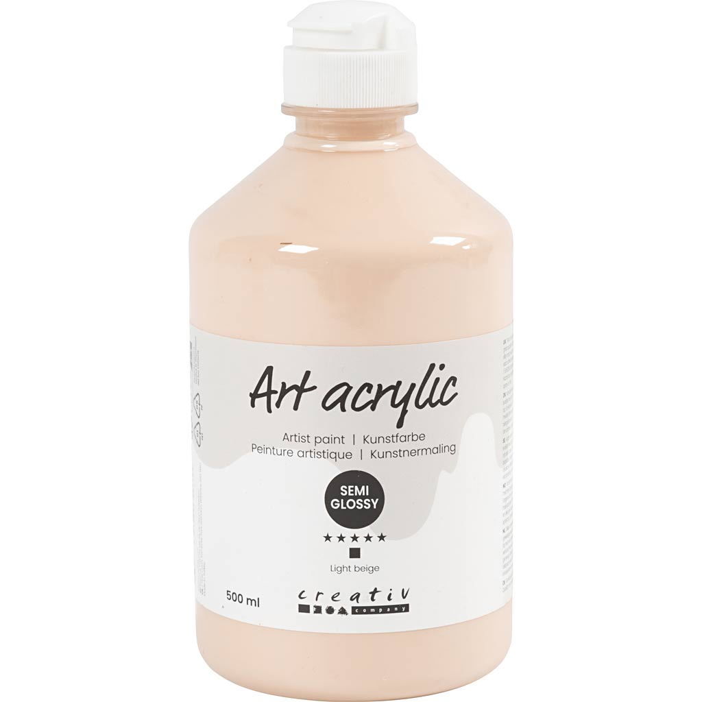 Creativ company pintura acrílica semibrillante opaca beige claro 500 ml 1 botella