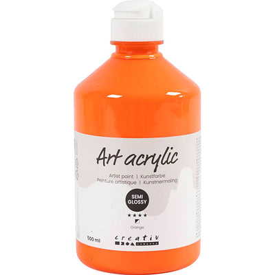 Creativ company pintura acrílica, semibrillante, semitransparente, naranja, 500 ml 1 botella