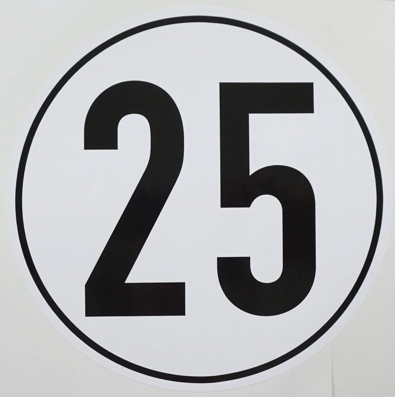 Ad informatiebord witte plusguide geschwindigkeit kilometer sign 25km witte plusguide