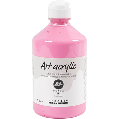 Pintura acrílica de Creativ Company, semi-Glossy, Covering, Dusty Rose, 500 ml 1 Botella