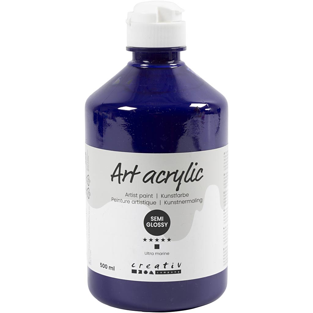 Creativ company pintura acrílica, semibrillante, opaca, ultra marina, 500 ml 1 botella