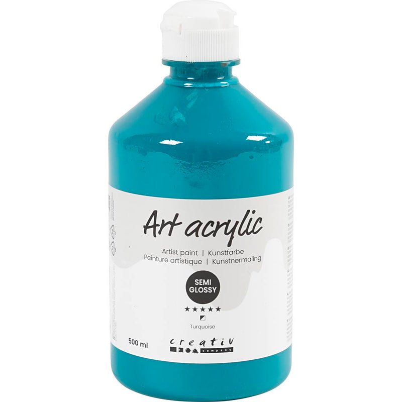Vernice acrilica Creative Company, semilucida, opaca, turchese, 500 ml 1 flacone