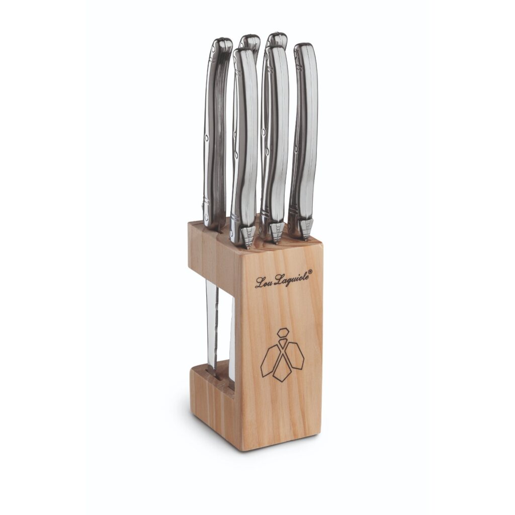 Lou Laguile Lou Laguile Steak Clieve 6 pezzi + blocco di legno