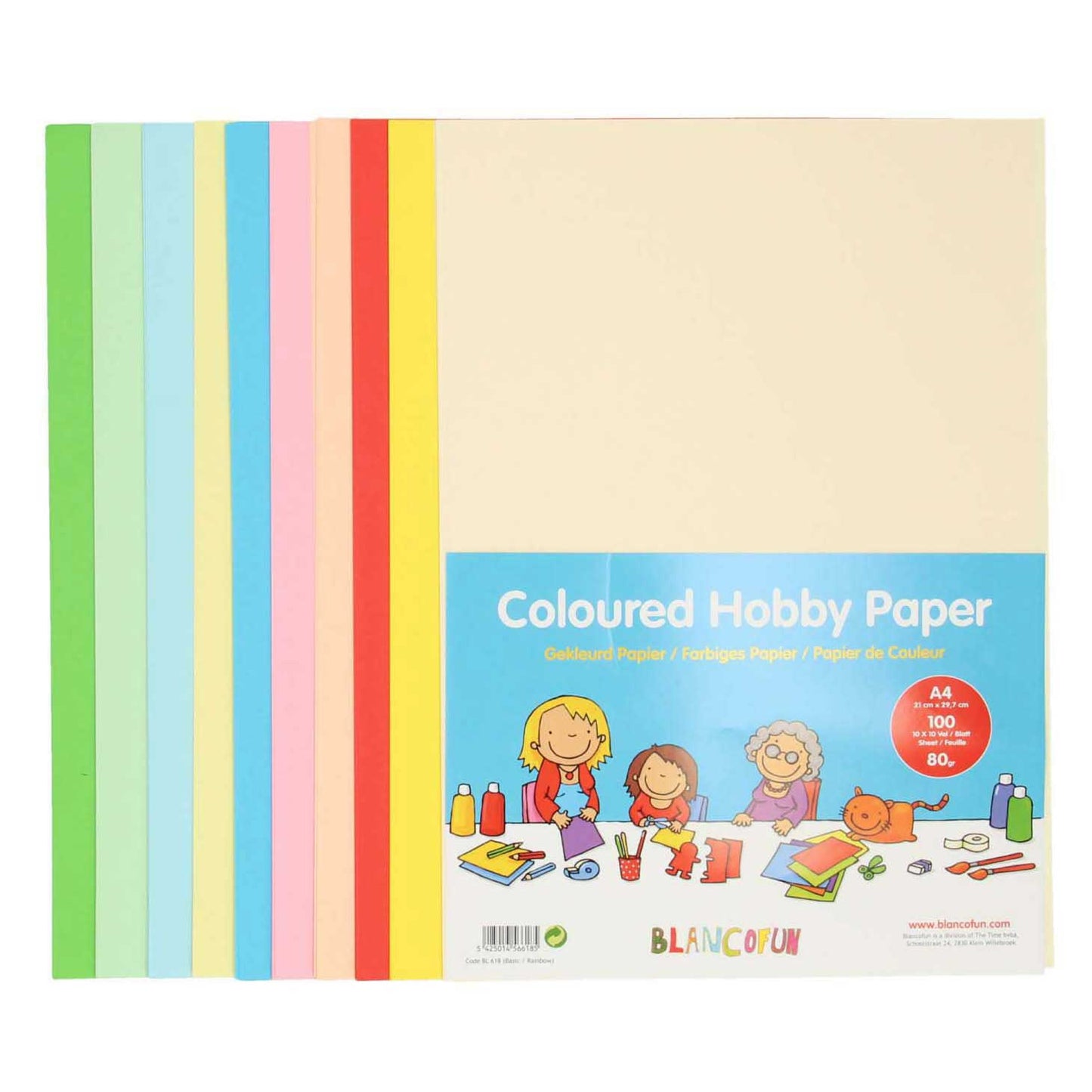 Hobby Paper coloreed A4, 80 gramos, 100 hojas