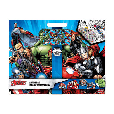Avengers a blocchi di disegno con adesivi e 3 maschi, 40 fogli