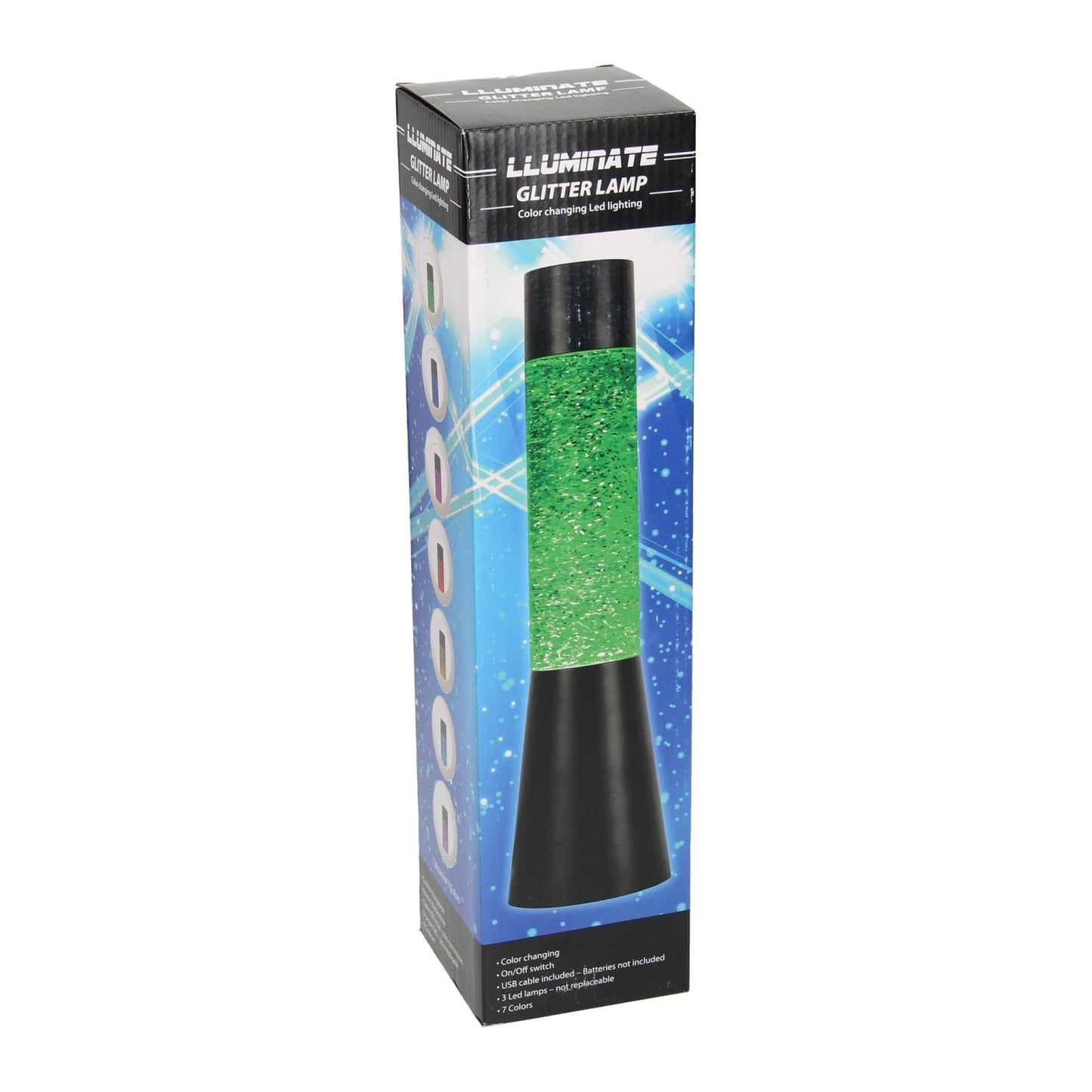 Cambio di colore della lampada a led glitter, 33 cm
