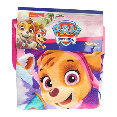 Poncho toalla patrulla canina rosa 55x110cm