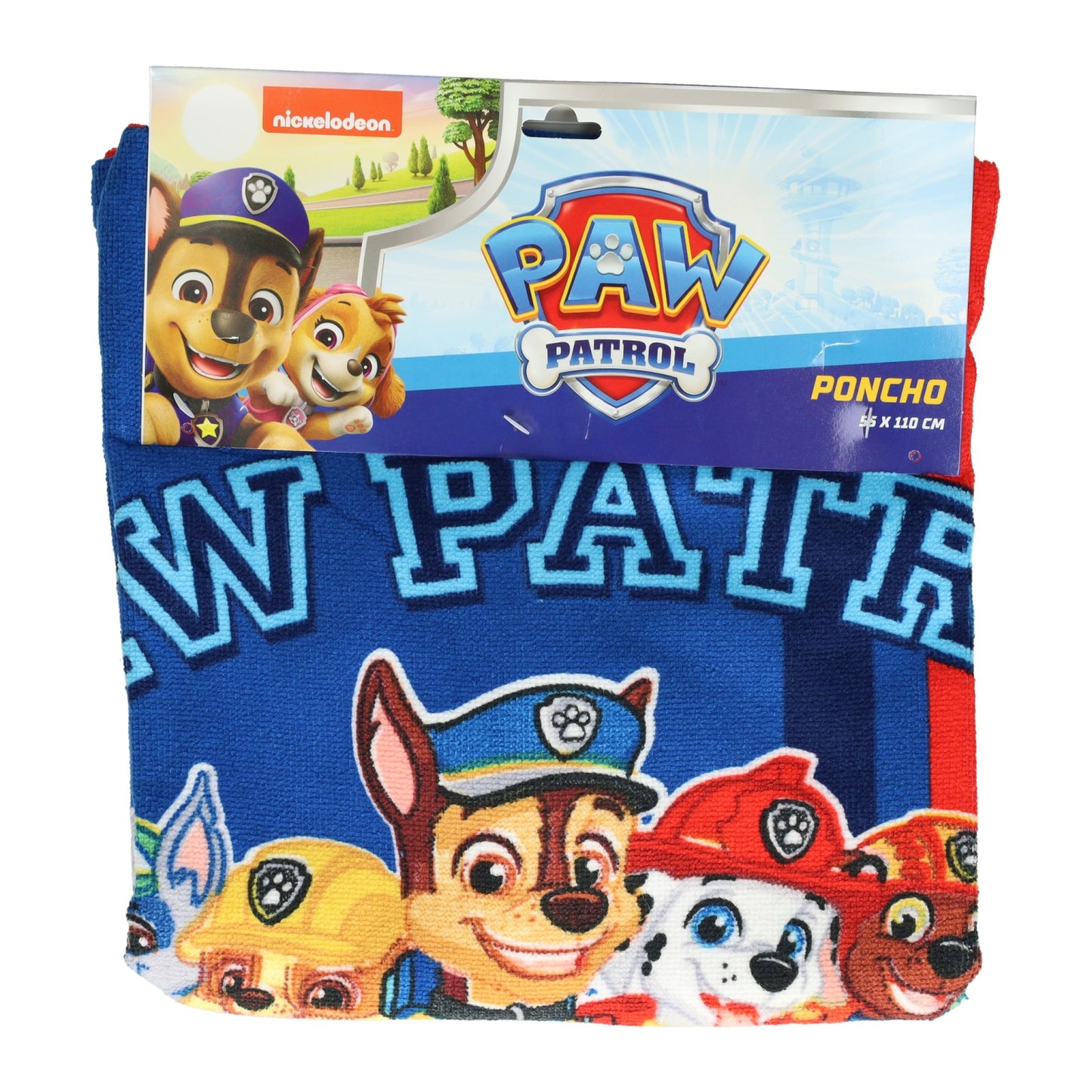 Poncho toalla patrulla canina 55x110cm