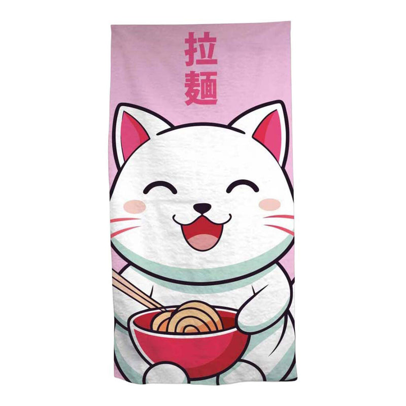 Telo mare gatto Kawaii - 70x140 cm