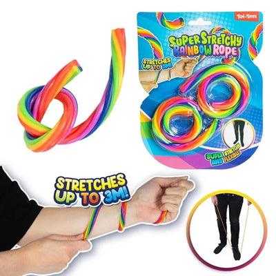 Toi-toys Fun divertente Rainbow di corda super elasticizzabile, 2 °.