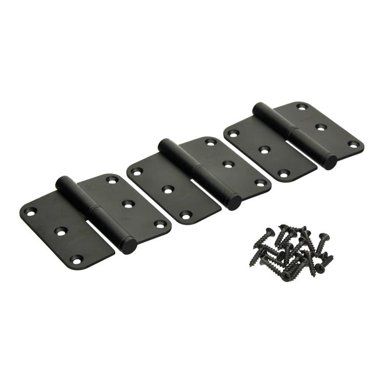 Yale 1067394 - 3 cerniere inox finitura nero opaco angolo destro 80x80mm | 4 pezzi