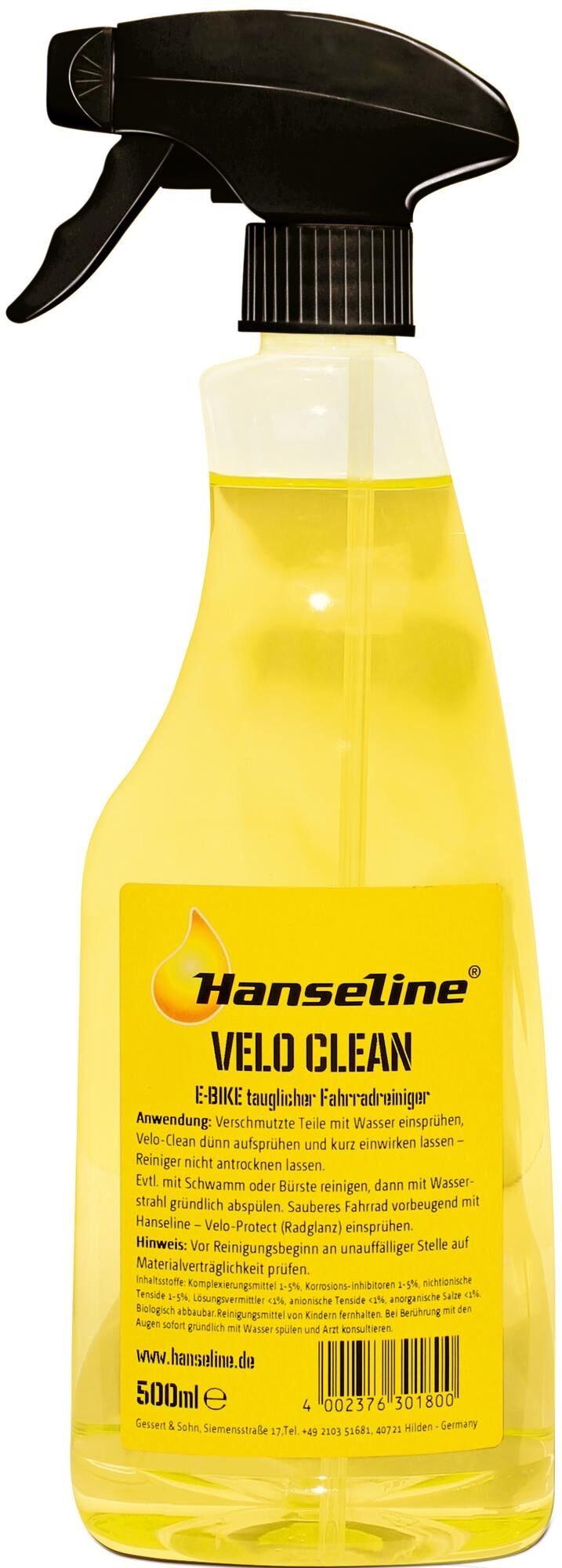 Hanseline fahrradreiniger velo clean bike cleaner velo clean 500ml