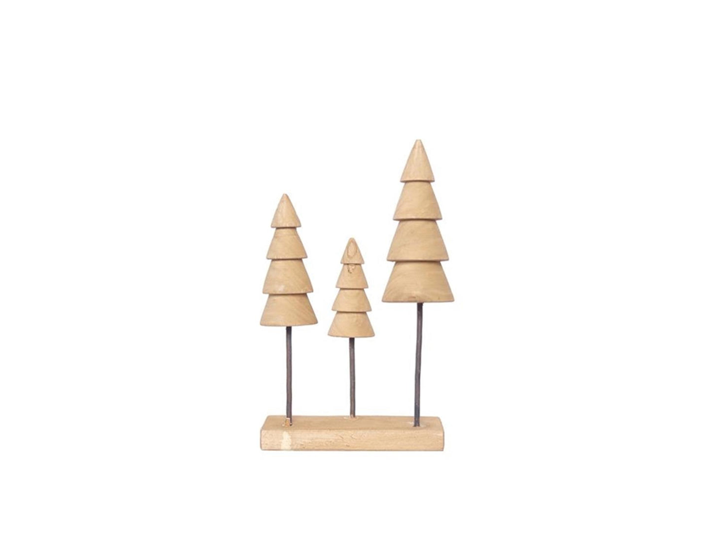 Casa de la naturaleza Árbol de Navidad madera 33cm 3 piezas sobre base
