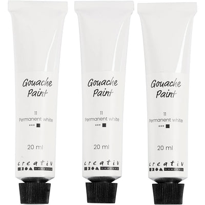 Pittura a guazzo Creative Company, bianca, 3x20 ml 1 scatola