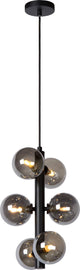 Lucide tycho - lampada a sospensione - ø 25,5 cm - 6xg9 - nero