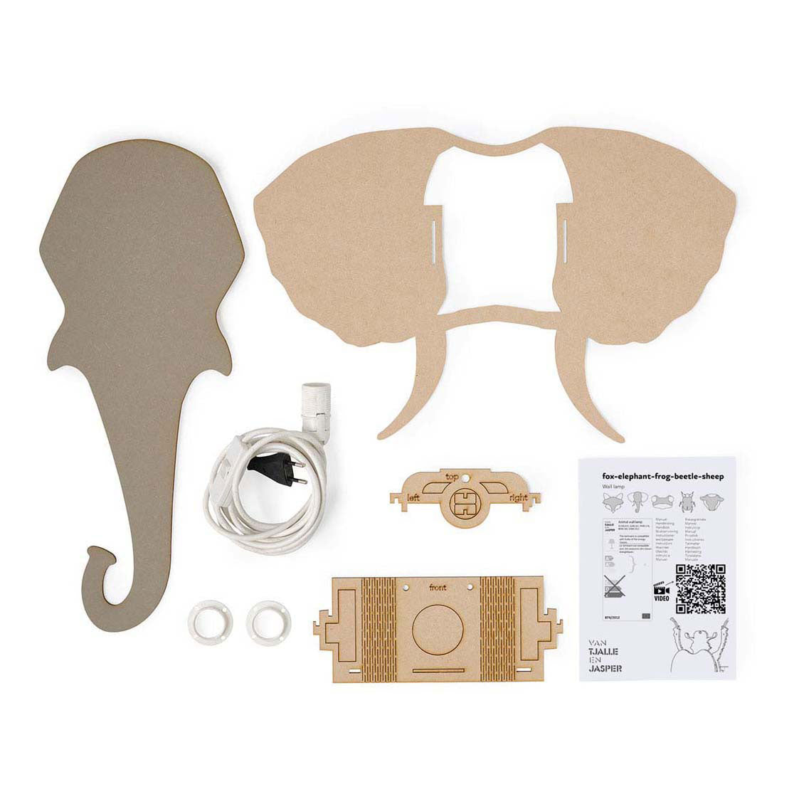 Da tjalle e diaspro - lampada da parete elefante - legno