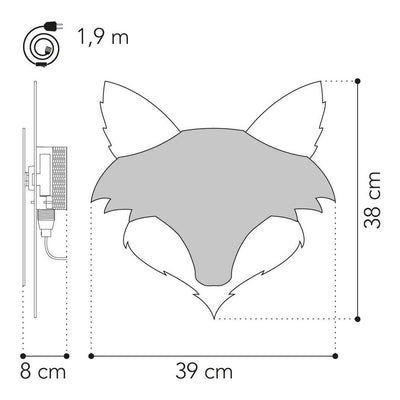 Van tjalle en jasper - vos wandlamp - hout