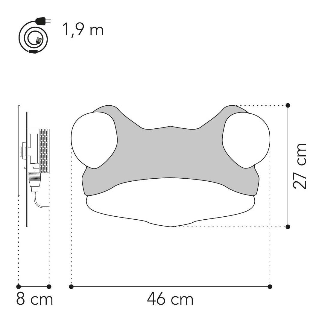 Da tjalle e jasper - lampada da parete rana - legno