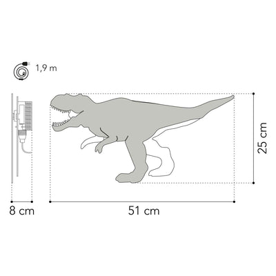 Da tjalle e jasper - lampada da parete dinosauro t-rex - legno