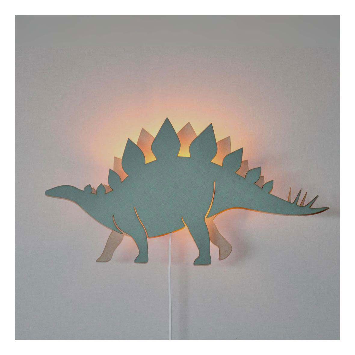 Da Tjalle e Jasper - lampada da parete dinosauro stegosauro - legno