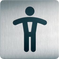 Infobord herentoilet durable zelfklevend aluminium 15x15