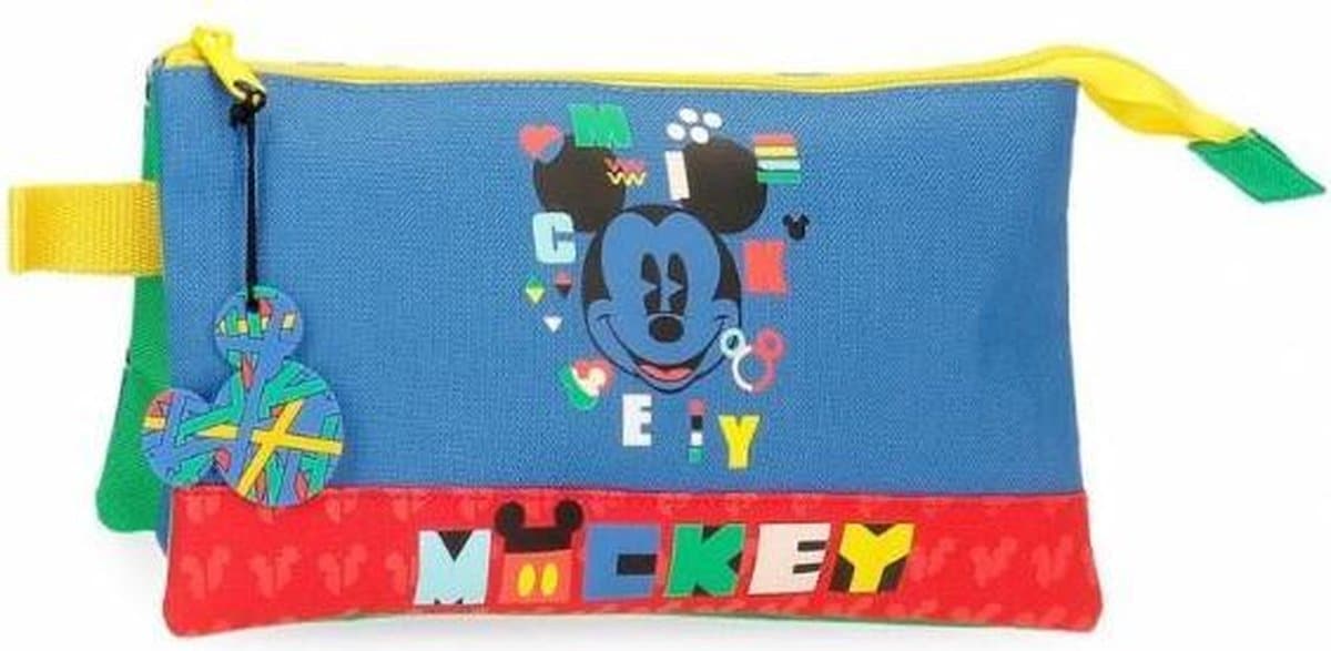 Astuccio Jim Jam astuccio portapenne Topolino 3 scomparti 2 cerniere