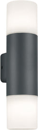 Trio hoosic - lámpara de pared - antracita - excl. 2x e27 28w - iluminación exterior - ip44