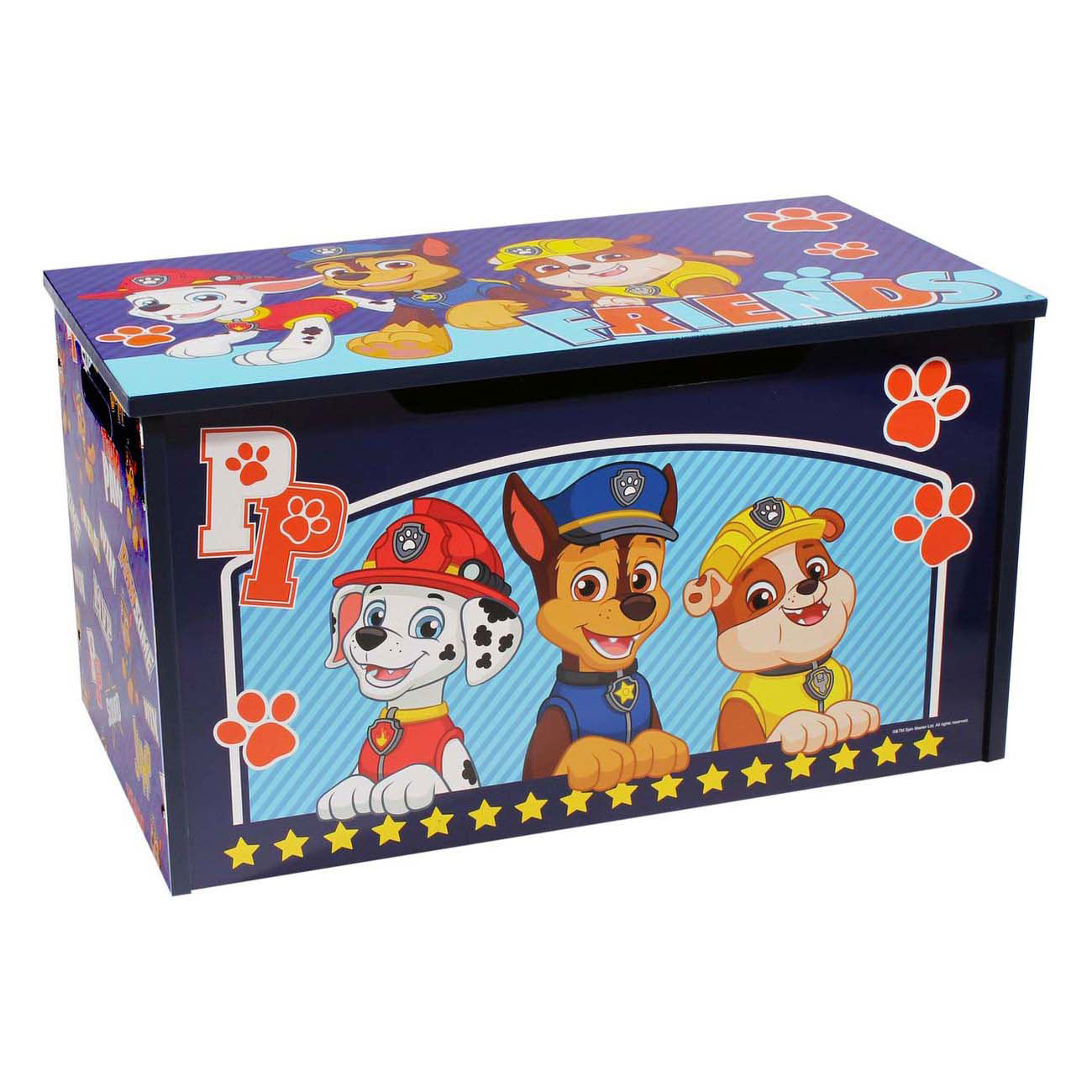 Caja de juguetes de madera patrulla canina 55,5x29,5x30cm