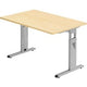Scrivania dritta con gamba a C in acero regolabile in altezza 1200x800x680-760mm