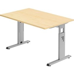 Escritorio con patas en C de arce recto regulable en altura 1200x800x680-760mm