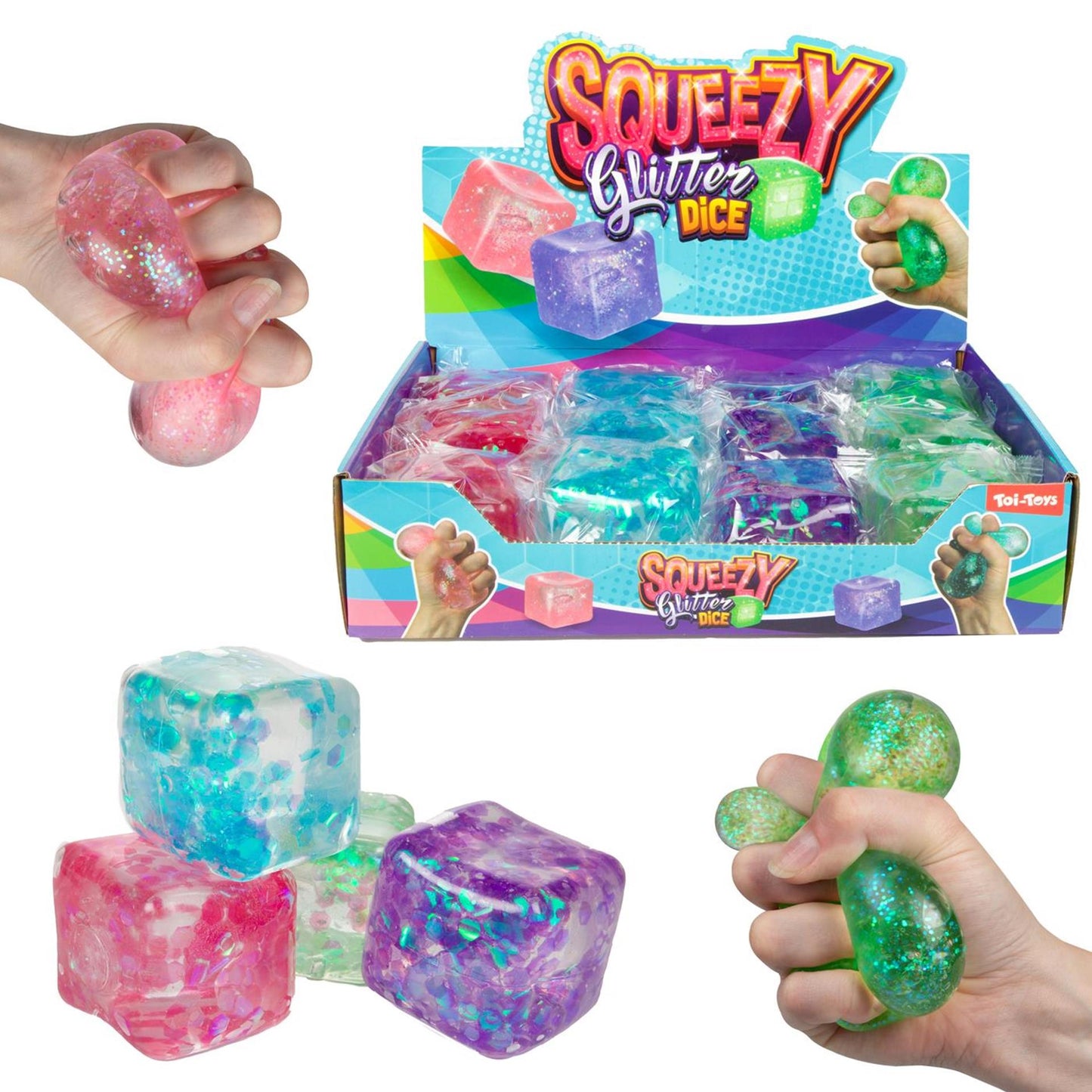 Toi-toys divertente glitter knijplubus glitter