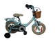 Bicicleta infantil Bikefun girly de 12 pulgadas - con cesta, ruedas auxiliares y buje de freno - azul