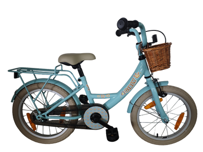 Bicicleta infantil Bikefun girly de 16 pulgadas - con cesta y buje de freno - azul