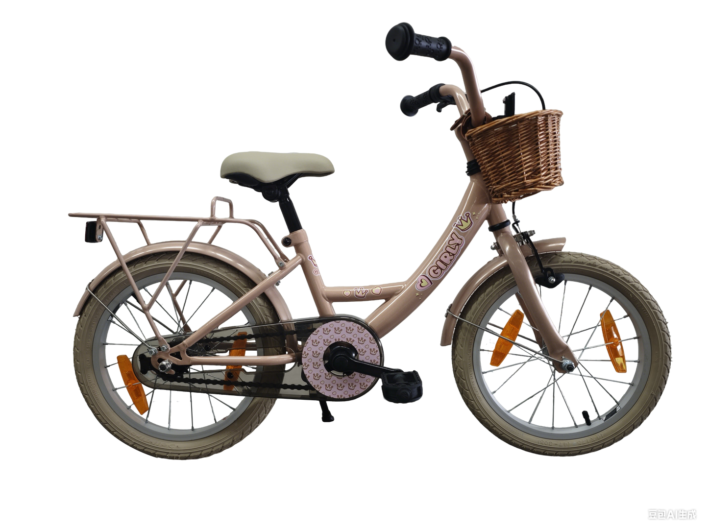 Bicicletta per bambini Bikefun da ragazza 16 pollici - con cestino e mozzo freno - rosa