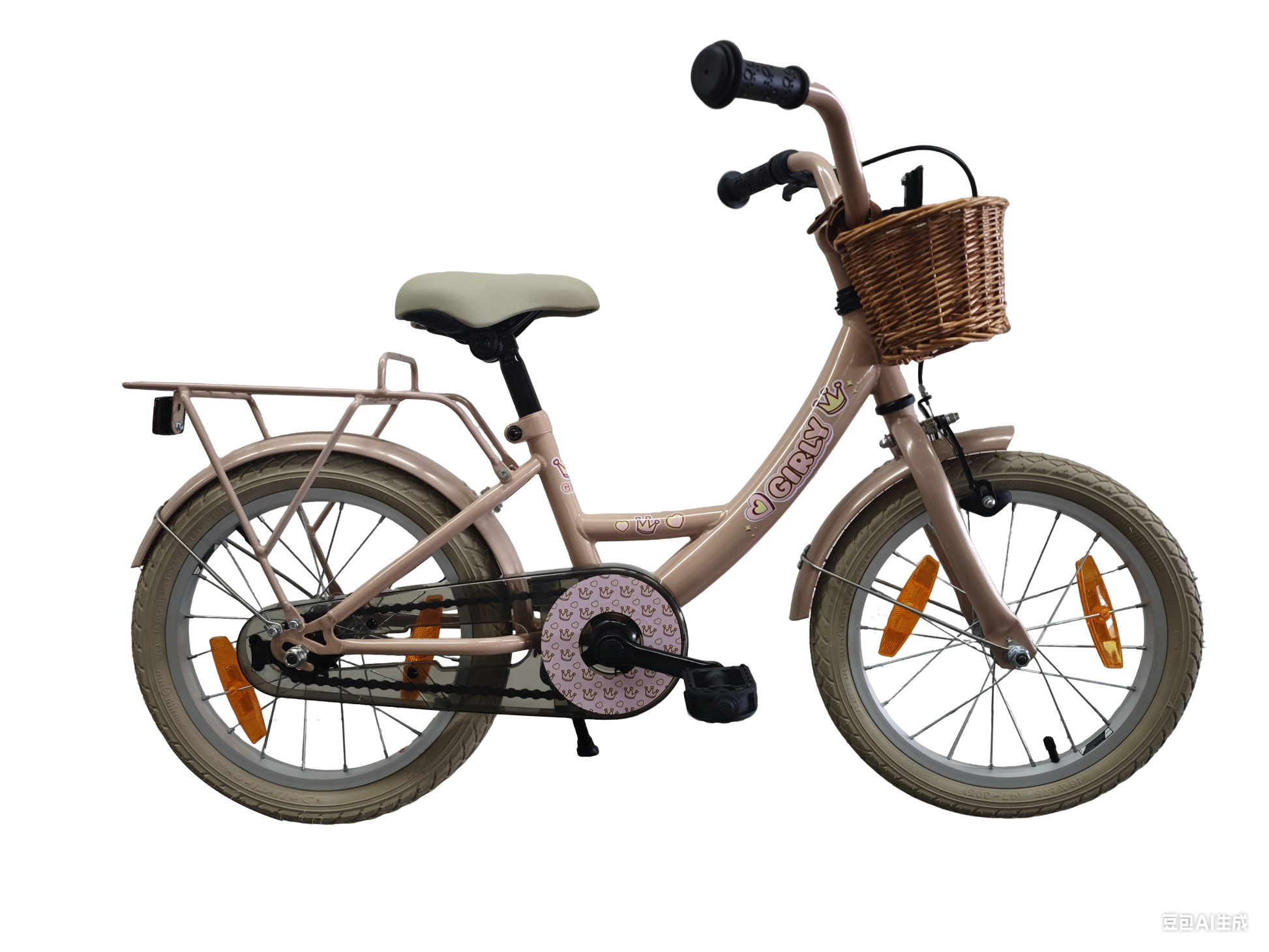 Bicicletta per bambini Bikefun da ragazza 16 pollici - con cestino e mozzo freno - rosa