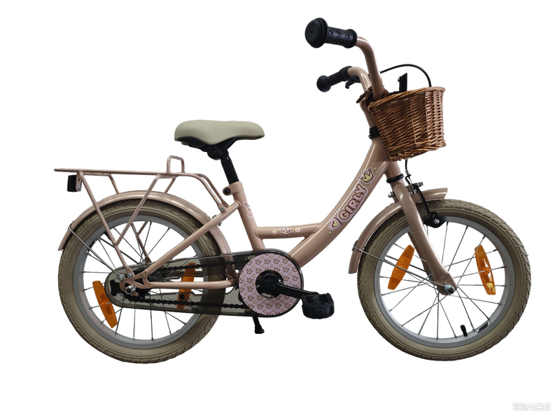 Bicicletta per bambini Bikefun da ragazza 16 pollici - con cestino e mozzo freno - rosa
