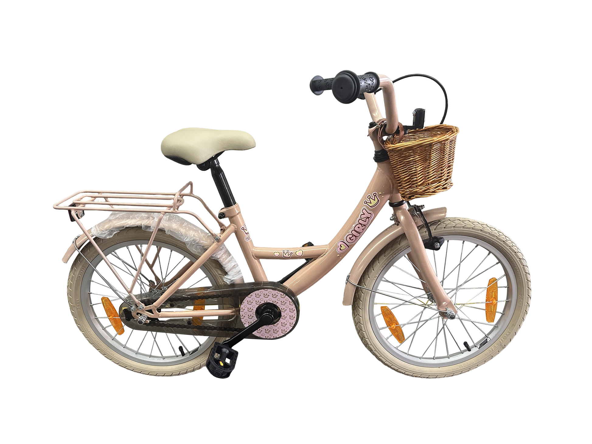 Bicicletta per bambini Bikefun da ragazza 18 pollici - con cestino e mozzo freno - rosa